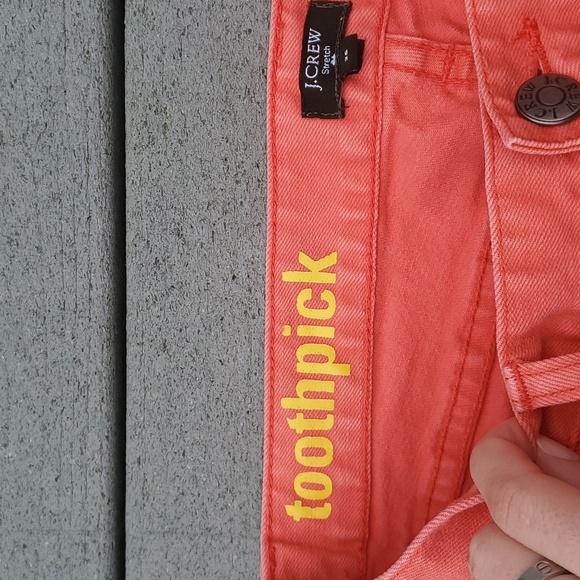 J. Crew Stretch Size 26 Toothpick Jeans | J.Crew Coral Colored Jeans Sty… - Picture 5 of 10